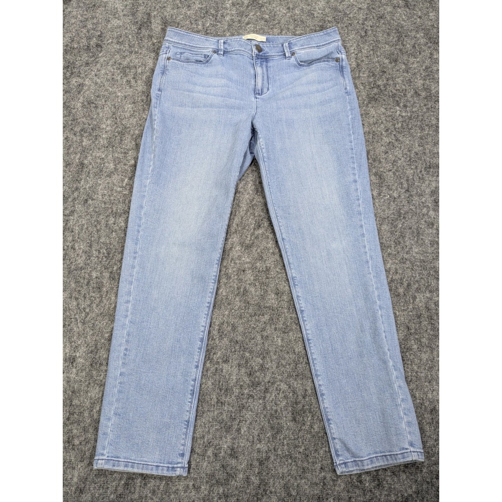 J. Jill Denim Authentic Fit Slim Ankle Jeans Light Wash Blue Size 10 Stretch